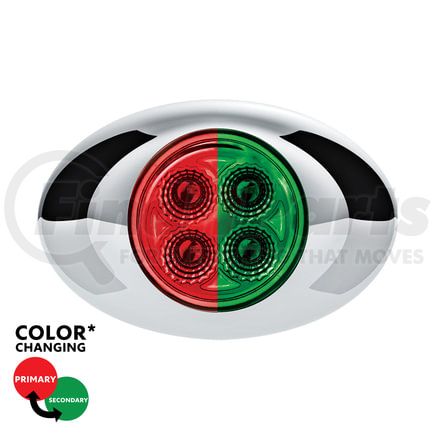 United Pacific 36032 Clearance Light - 4 LED, Red and Green LED, Clear Lens, Double Fury