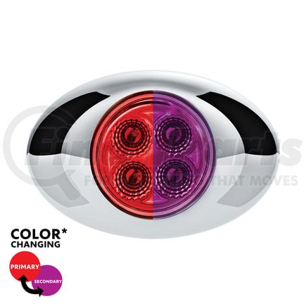 United Pacific 36033 Clearance Light - 4 LED, Red and Purple LED, Clear Lens, Double Fury