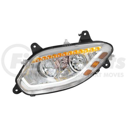 United Pacific 36066 Headlight Assembly - Driver Side, Chrome, 86 LED, For 2018-2024 International LT Truck