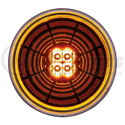 United Pacific 36565 Turn Signal Light - 13 LED, 4" Round, Abyss Lens Design, with Plastic Housing, Amber LED/Amber Lens