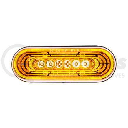 United Pacific 36570 Turn Signal Light - 22 LED, 6" Oval, Abyss Lens Design, with Plastic Housing, Amber LED/Amber Lens