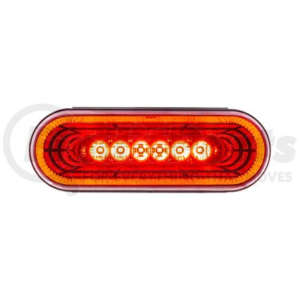 United Pacific 36569 Brake / Tail / Turn Signal Light - 22 LED, 6" Oval, Abyss Lens Design, with Plastic Housing, Red LED/Red Lens