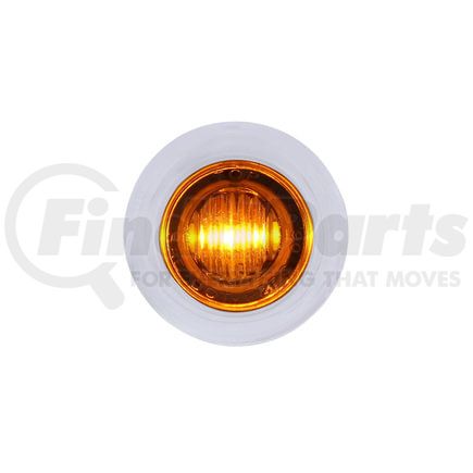 United Pacific 36600 Auxiliary Light - 3 LED Dual Function Mini Auxiliary/Utility Light, with Bezel, Amber LED/Amber Lens