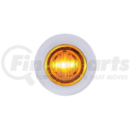 United Pacific 36602 Auxiliary Light - 3 LED Dual Function Mini Auxiliary/Utility Light, with Bezel, Amber LED/Clear Lens