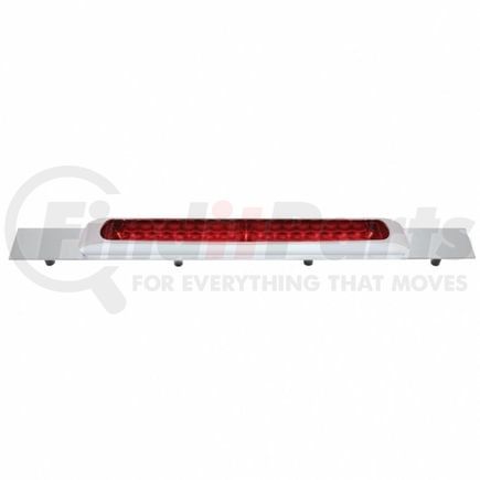 United Pacific 36712 Mud Flap Hanger - Mud Flap Plate, Top, Chrome, with 19 LED 17" Light Bar & Bezel, Red LED/Red Lens