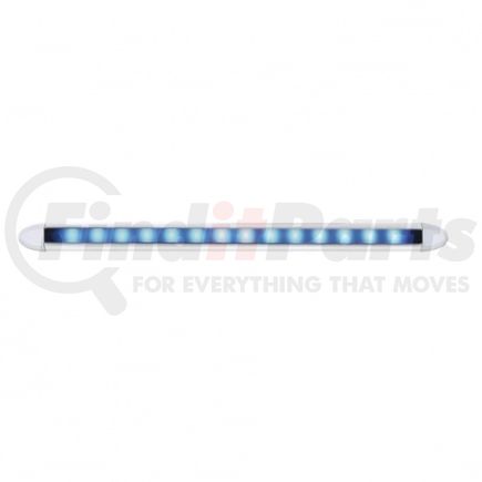 United Pacific 36876 Light Bar - Slim, Auxiliary Light, Blue LED, Clear Lens, Chrome/Aluminum Housing, 14 LED Light Bar, Double-Side Tape Mount