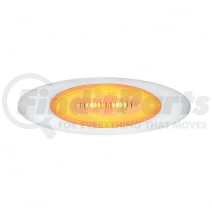 United Pacific 36986 Clearance/Marker Light - M5 Millenium "Glo" Light, Amber LED/Clear Lens, with Chrome Plastic Bezel, 6 LED