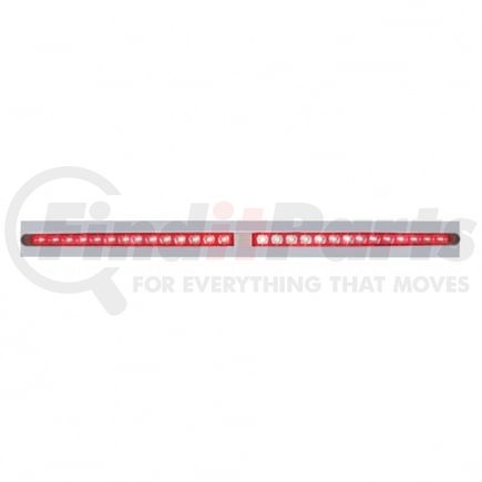 United Pacific 37105 Mud Flap Hanger - Mud Flap Plate, Top, Chrome, with Two 14 LED 24" Light Bars, Red LED/Red Lens