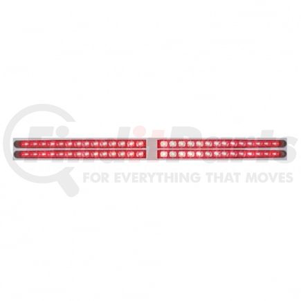 United Pacific 37110 Mud Flap Hanger - Mud Flap Plate, Top, Chrome, with Four 14 LED 24" Light Bars, Red LED/Red Lens