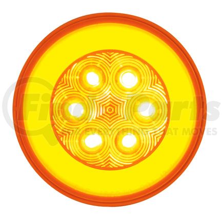 United Pacific 37133 Brake/Tail/Turn Signal Light - LED 4" Round Stop/Turn/Tail "Glo" Light Amber