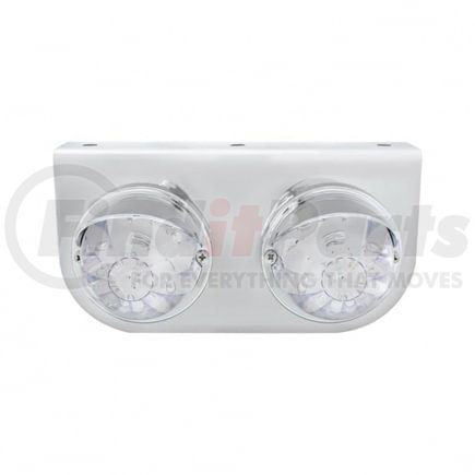 United Pacific 37260 Marker Light - LED, with Bracket, with Bezel and Visor, Dual Function, Two 17 LED Lights, Clear Lens/Red LED, Stainless Steel, 3" Lens, Watermelon Design
