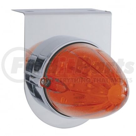 United Pacific 37303 Grakon 1000 LED Marker Light with Bracket - 19 LED, Dark Amber Lens/Amber LED, Stainless Steel, 3" Lens, Watermelon Design