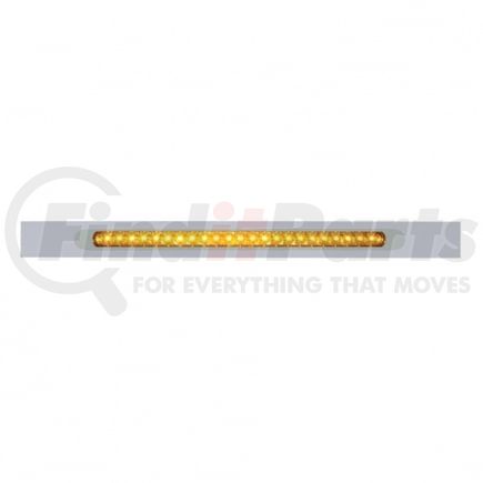 United Pacific 37318 Mud Flap Hanger - Mud Flap Plate, Top, Chrome, with 23 SMD LED Light Bar & Bezel, Amber LED/Amber Lens