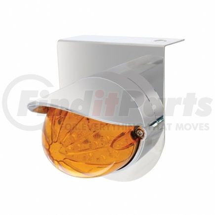 United Pacific 37454 Grakon 1000 LED Marker Light with Bracket - with Visor, Bullet Style, 19 LED, Amber Lens/Amber LED, Stainless Steel