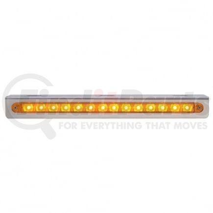 United Pacific 37514 Light Bar - Stainless Steel, Sequential, Auxiliary Light, Amber LED and Lens, Left to Right, 14 LED Light Bar