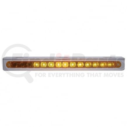 United Pacific 37518 Light Bar - Stainless Steel, Sequential, Auxiliary Light, Amber LED and Lens, Right to Left, 14 LED Light Bar