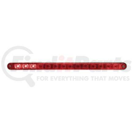 United Pacific 37523 Light Bar - Sequential, Auxiliary Light, Red LED and Lens, Chrome/Plastic Housing, 14 LED Light Bar