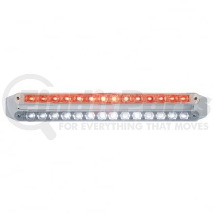 United Pacific 37674 Light Bar - LED, Auxiliary/Stop/Turn/Tail Light, Red and White LED, Clear Lens, Chrome/Plastic Housing, Dual Row, 14 LED Per Light Bar