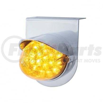 United Pacific 37721 Grakon 1000 Reflector LED Marker Light with Bracket - with Bezel and Visor, 19 LED, Amber Lens/Amber LED, Stainless Steel