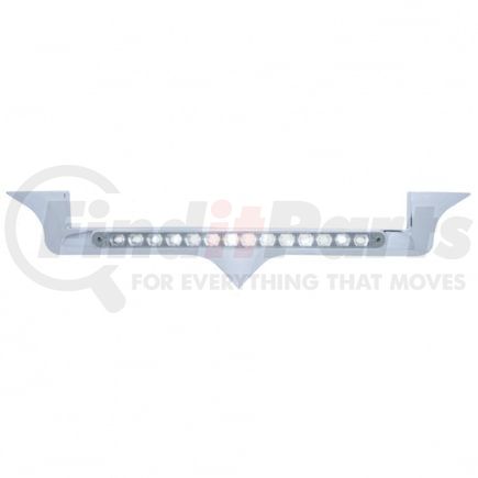 United Pacific 37824 Hood Emblem - Chrome, with 14 LED Light Bar, White LED/Clear Lens, for Kenworth