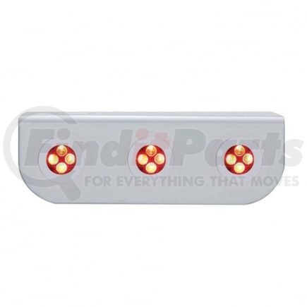 United Pacific 37868 Light Bar - Stainless, with Bracket, Clearance/Marker Light, Red LED, Clear Lens, Stainless Steel, 4 LED Per Fastener Light