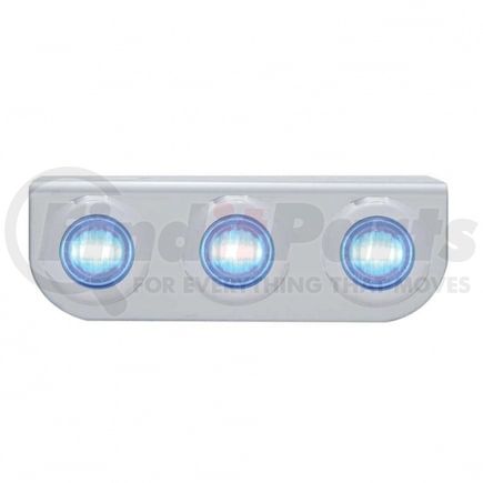 United Pacific 37841 Light Bar - Stainless, with Bracket, Clearance/Marker Light, Blue LED, Clear Lens, Stainless Steel, Mini Lights, with Stainless Steel Bezels, 3 LED Per Light