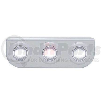 United Pacific 37842 Light Bar - Stainless, with Bracket, Clearance/Marker Light, White LED, Clear Lens, Stainless Steel, Mini Lights, with Stainless Steel Bezels, 3 LED Per Light