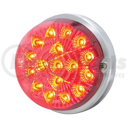 United Pacific 37915 Truck Cab Light - 17 LED Dual Function Watermelon Clear Reflector Flush Mount Kit, Red LED/Clear Lens