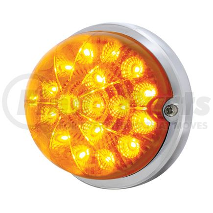 United Pacific 37912 Truck Cab Light - 17 LED Dual Function Watermelon Clear Reflector Flush Mount Kit, Amber LED/Amber Lens