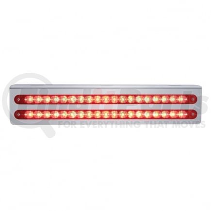 United Pacific 37929 Light Bar - Stainless, with Bracket, Reflector/Stop/Turn/Tail Light, Red LED and Lens, Stainless Steel, Dual Row, 19 LED Per Light Bar