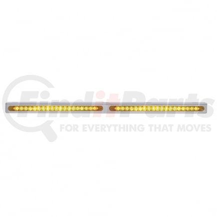 United Pacific 37932 Light Bar - 25-5/16" Stainless Steel, Amber LED/Lens, with 2 x 19 LED 12" Light