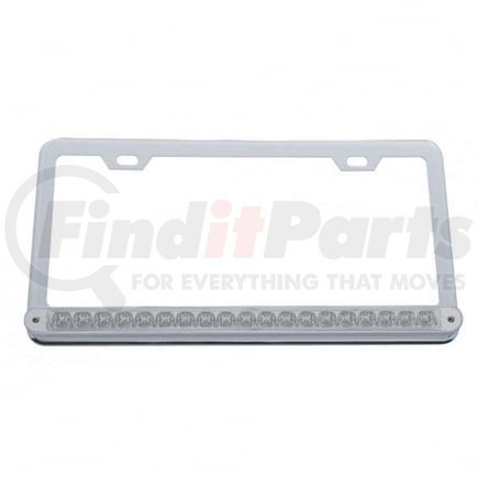 United Pacific 37949 License Plate Frame - Chrome, with 19 LED 12" Reflector Light Bar, Red LED/Clear Lens