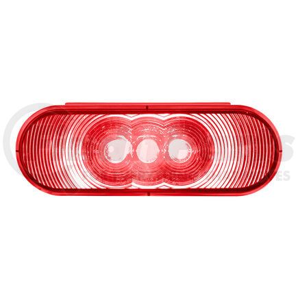 United Pacific 38067B 3-LED 6" Oval Stop/Tail/Turn Signal Light, Red LED, Red Lens, 12V, Bulk