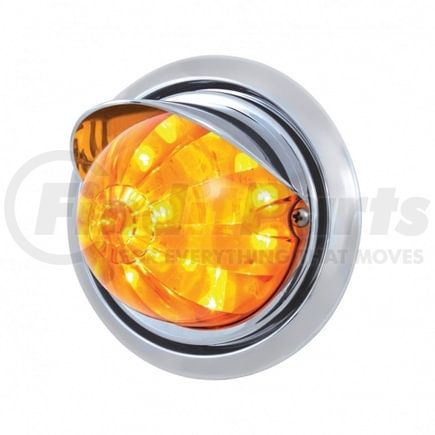 United Pacific 39150 Bumper Guide Light - Front, with 17 Amber LED Dual Function Watermelon Light and Visor, for Freightliner Columbia, Amber Lens