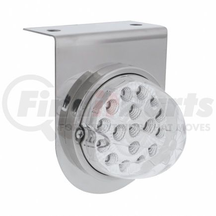 United Pacific 39621 Light Bracket - Stainless Steel, with LED Dual Function Clear Reflector Light, Clear Lens/Amber LED