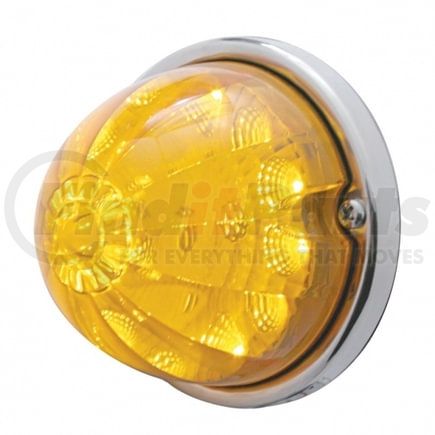 United Pacific 39676 Truck Cab Light - 17 LED Reflector Watermelon Flush Mount Kit, with Low Profile Bezel, Amber LED/Amber Lens