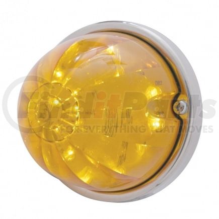 United Pacific 39782 Truck Cab Light - 17 LED Dual Function Watermelon Flush Mount Kit, with Low Profile Bezel, Amber LED/Amber Lens