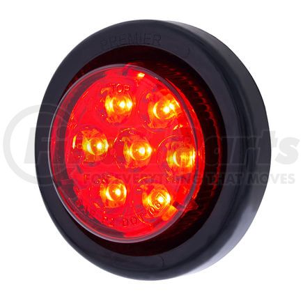 United Pacific 39985BRK Clearance/Marker Light - Red LED/Red Lens, Round Design, 2", with Reflector, 7 LED, with Grommet and Plug