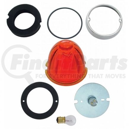 United Pacific 32154 Truck Cab Light Conversion Kit - Grakon 1000 Style, Dark Amber Lens, with Watermelon Glass Lens & 1157 Base