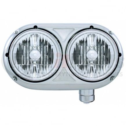 United Pacific 32186 Crystal Halogen Headlight Assembly with 304 SS Housing for Peterbilt 359 - Passenger Side
