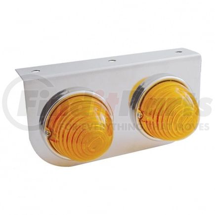 United Pacific 32342 Marker Light - LED, with Bracket, Two 17 LED Lights, Amber Lens/Amber LED, Stainless Steel, 3" Lens, Beehive Design