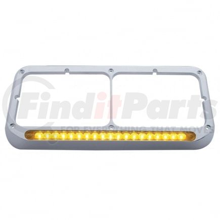 United Pacific 32358 Headlight Bezel - 19 LED, Rectangular, Dual, Amber LED/Amber Lens