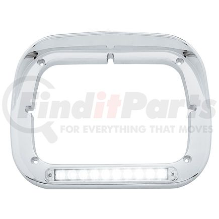 United Pacific 32371 Headlight Bezel - 10 LED, Single, with Visor, Amber LED/Clear Lens