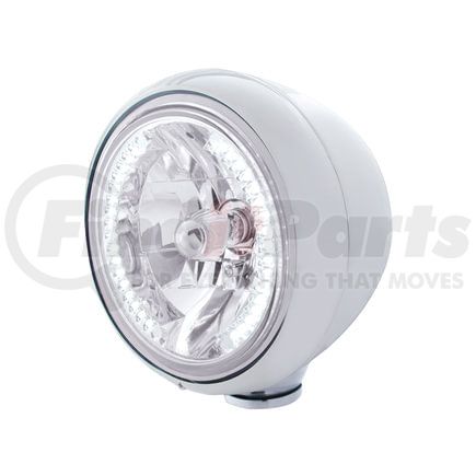 United Pacific 32420 Guide Headlight - 682-C Style, RH/LH, 7", Round, Polished Housing, H4 Bulb, with 34 Bright White LED Position Light