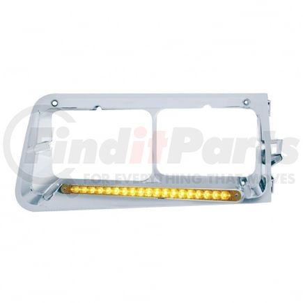 United Pacific 32486 Headlight Bezel - LH, 19 LED, Amber LED/Amber Lens, for Freightliner FLD