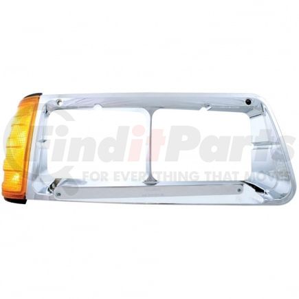 United Pacific 32497 Headlight Bezel - 14 LED, with Turn Signal, Amber LED/Chrome Lens, for Freightliner FLD