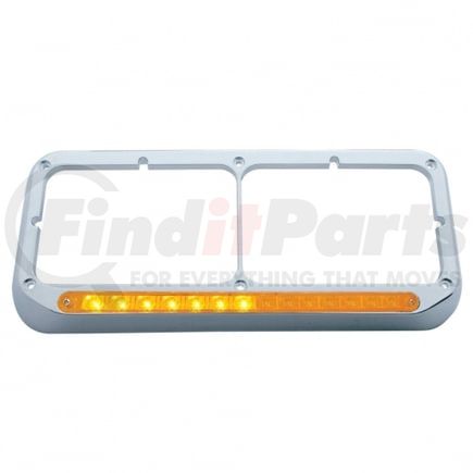 United Pacific 32506 Headlight Bezel - Sequential, LED, Rectangular, Dual, Amber LED/Amber Lens