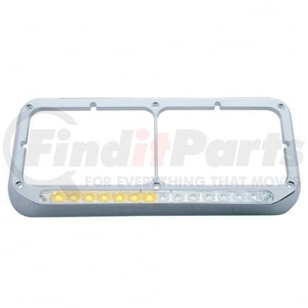 United Pacific 32507 Headlight Bezel - Sequential, LED, Rectangular, Dual, Amber LED/Clear Lens