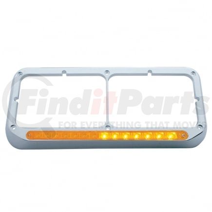 United Pacific 32504 Headlight Bezel - LH, Sequential, LED, Rectangular, Dual, Amber LED/Amber Lens