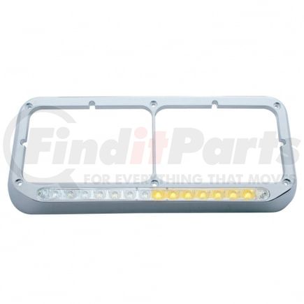 United Pacific 32505 Headlight Bezel - LH, Sequential, LED, Rectangular, Dual, Amber LED/Clear Lens